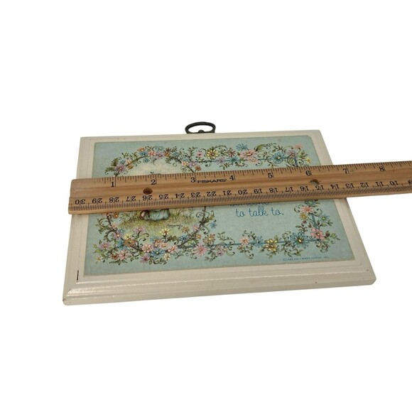 Vtg. Hallmark Plaque Religious Baby‎ Nursery Decor Prayer Floral Wall Hanging - Picture 13 of 14